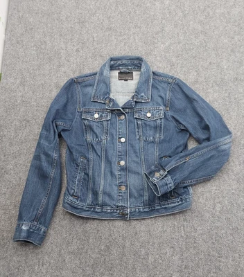 Banana Republic Denim Jacket Womens Large Blue Trucker Stretch Button Up Jean - Image 1 of 4