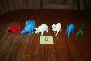 Full Set of All Six Tootsietoy Dinosaurs B - Ajax, Joy Toy, Marx, MPC, Timmee - Picture 1 of 15