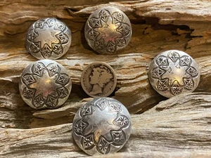 L@@K RARE Navajo U. S. Barber Quarter Set Five Classic Era Buttons Circa 1910 - Picture 1 of 11