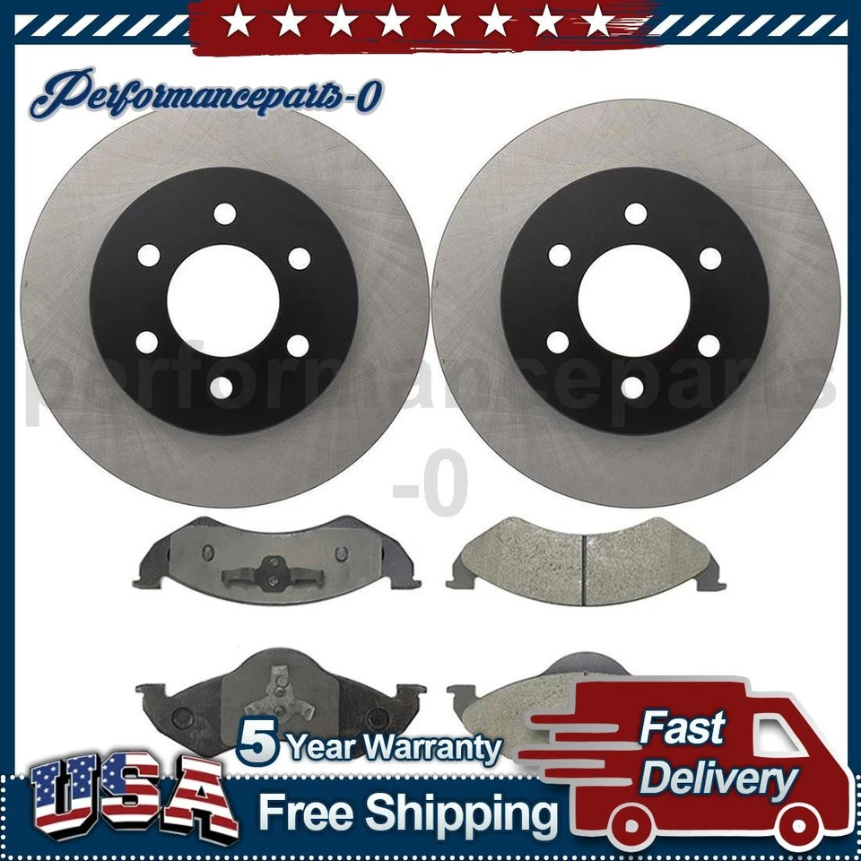 Juego de pastillas de freno de disco delanteras rotor de freno de disco para Dodge Dakota 2000 2001 2002 Foto 1 de 4