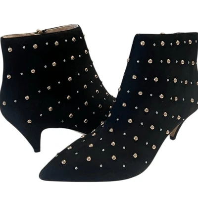 Kate Spade Starr черная замша золото с заклепками котенок каблук ботильоны размер 7,5 новый в коробке - Изображение 1 из 4