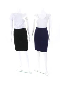 Tahari Women's Zip Closure Slit Hem A-Line Mini Skirt Black Purple Size 0 Lot 2 - Imagen 1 de 8