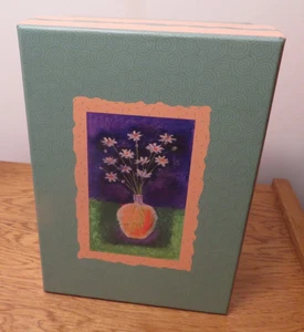 Decorative Box Heavy Cardboard Floral Botanical 8.5" x 6" x 3.75" Storage Box - Picture 1 of 4