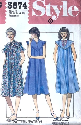 Vintage STYLE Sewing Pattern 3874 Misses Maternity Dress Size 12 14 18 UNCUT - Image 1 of 2