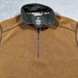 Suéter Pullover Kuhl Revel Para Hombres Grano Grande Marrón Polar Cuarto Cremallera Exterior - Imagen 1 de 13
