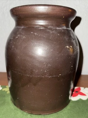 Vajilla selladora de cera antigua rara, hecha a mano, 8”H, 5,75” Di, acabado salino, siglo XIX Foto 1 de 4