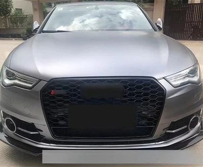 Grelha frontal preta em favo de mel para Audi A6 C7 RS6 S6 2016 2017-2018 - Imagem 1 de 4
