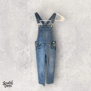 Levi's Kids Denim Overalls Size 5 Regular Adjustable Straps Classic Blue Jeans - Picture 1 of 3