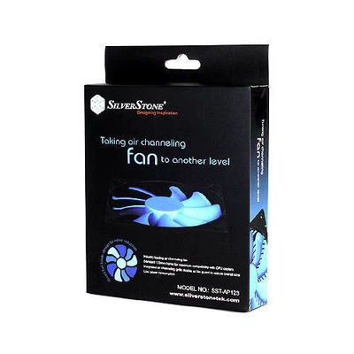 Silverstone AP123 120mmx120mmx25mm UV Blue Blade Air Channeling Case Fan, 3Pin - Image 1 of 4