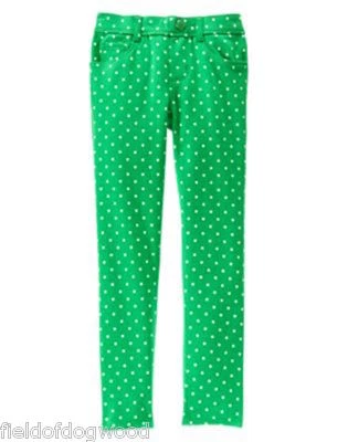 NUEVO CON ETIQUETAS GYMBOREE Spring Prep Green Dots PANTALONES PONTE 7,10 Pull on Jeggings Foto 1 de 2
