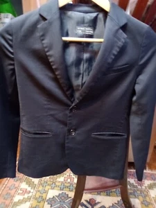 Zara Boys Suit Jacket Size 9 To 10 In Black Tailored Fit Extra Fine Wool - Picture 1 of 12