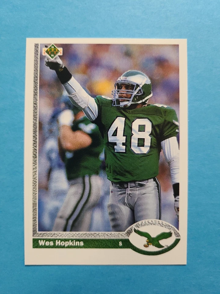 WES HOPKINS 1991 UPPER DECK FOOTBALL CARD # 106 F4270 - Image 1 of 1