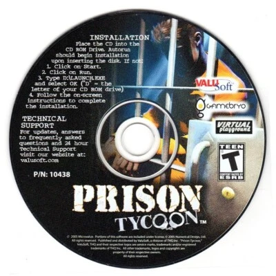 Prison Tycoon (PC-CD, 2006) for Windows 98-XP - NEW CD in SLEEVE - Image 1 of 3
