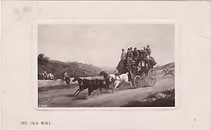 COACH & HORSES REAL PHOTO THE OLD WALL POSTCARD - Bild 1 von 1