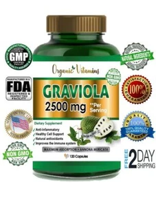 Natural Graviola Soursop 2500 mg Extract + Anamu Inmune Detox Anti-inflammatory - Picture 1 of 9