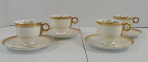 Juego de 4 tazas y platillos Windsor con patas Demitasse Theodore Haviland Nueva York de colección - Imagen 1 de 22