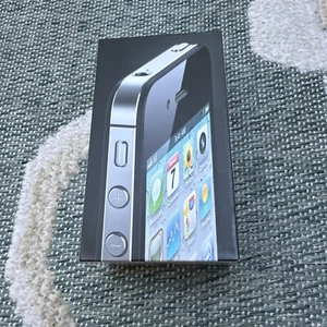 Apple iPhone 4 boîte vide au détail UNIQUEMENT noir 16 Go A1332 pour autocollants AT&T Tips - Photo 1 sur 4