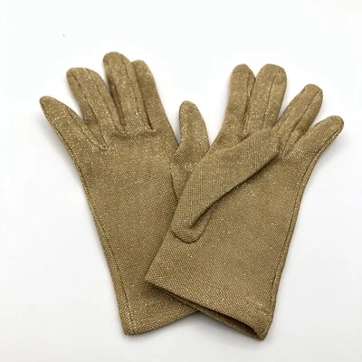 Guantes de cóctel de noche de ópera vintage dorados metálicos años 60 prístinos disfraces pequeños Foto 1 de 4