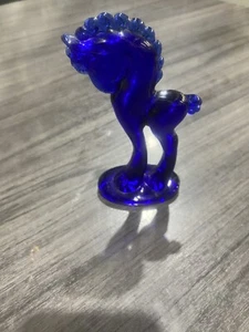 Retired Old Mosser Glass - Pony Trojan Horse - Mosser Blue - Picture 1 of 5