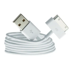 2x White USB Sync Charge Cord Data Cable for iPod Video 5th Gen 5.5G 30/60/80gb - Picture 1 of 6