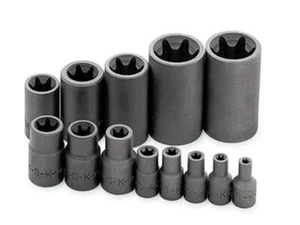 SK Tools USA 1/4" & 3/8" Drive, 13 Piece, Standard Female TORX® Socket Set: E4 - - Picture 1 of 2