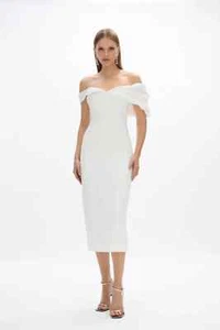 Rachel Gilbert Matteo Dress Size AU/UK 3 US 8 Midi Ivory Wedding Gown Bridal - Picture 1 of 10