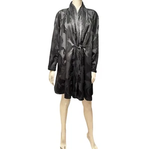 Reversible Swing Rain Coat Hood Exotic Skin Look Black Pleated Mycra Pac Life - Picture 1 of 12