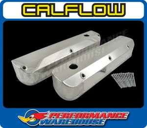 Fabricated Aluminium SB Ford Tall Valve Covers, Long Bolt Style, W/Holes - Picture 1 of 3