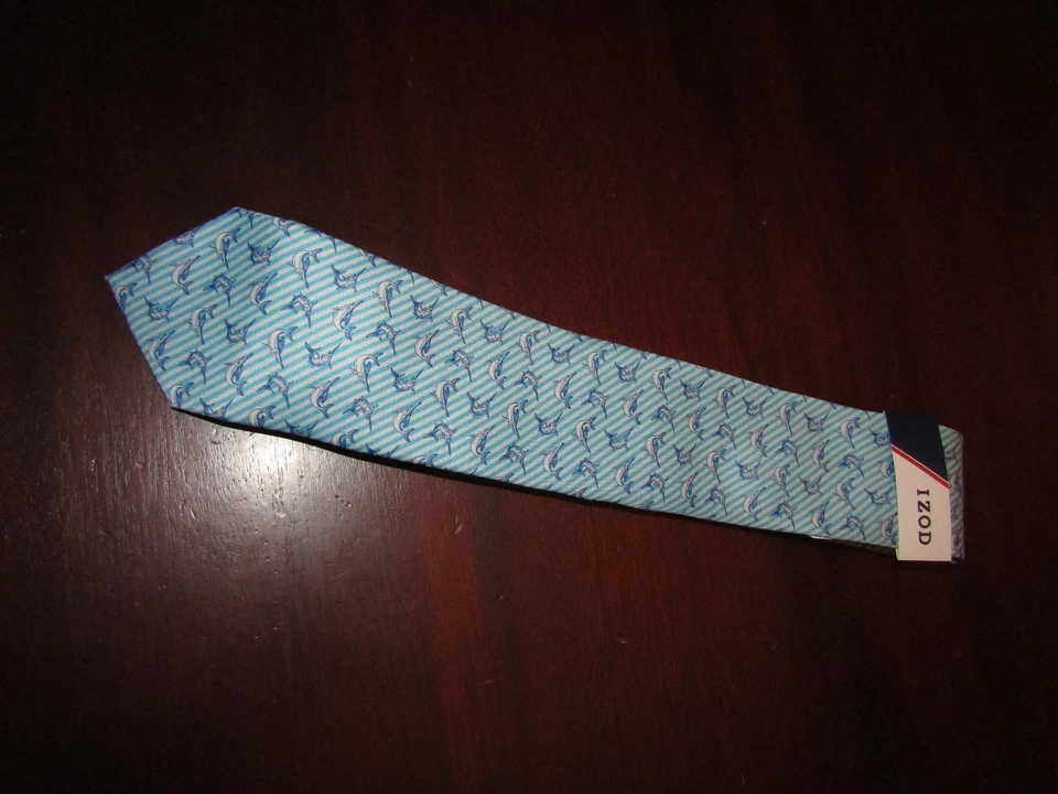 mens izod tie nwt swordfish blue - Image 1 of 1