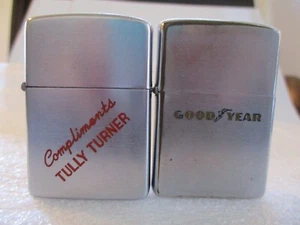 SET(2) ZIPPO LIGHTERS 1961 GOODYEAR & 1950-57 PATENT PENDING - ORIGINAL INSERTS - Picture 1 of 12