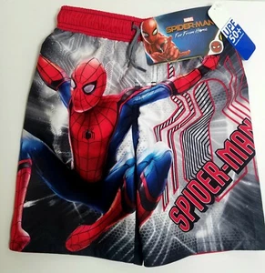 Marvel Spiderman Far From Home Kids Swimming Shorts Elast Waist Trunks Size 5/6 - Picture 1 of 4