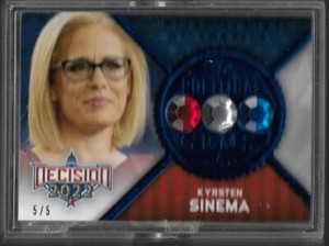 RARE 2022 DECISION KYRSTEN SINEMA POLITICAL GEMS BLUE CARD #PG21 ~ 5/5 ~ ARIZONA