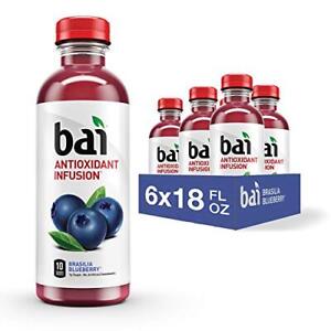 Bai Flavored Water Brasilia Blueberry Antioxidant Infused Drinks 18 Fl Oz Pac...