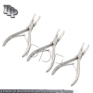 3 Pieces Of Blumenthal Bone Rongeur 30 Degree 5.5" Surgical Dental Instruments - Picture 1 of 3
