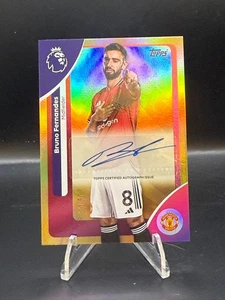 2025-26 Topps Premier League EPL Bruno Fernandes Auto Gold /50 Manchester United - Foto 1 di 2