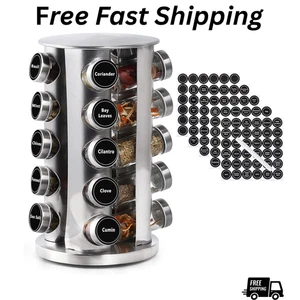 Organizador de estante para especias con frascos para gabinete (20 piezas) condimento giratorio/giratorio - Imagen 1 de 13
