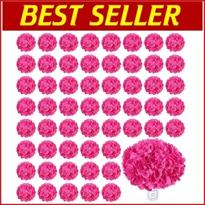 Vibrant Hot Pink Hydrangea Flowers - 60PCS for Stunning Centerpieces & Bouquets - Picture 1 of 9