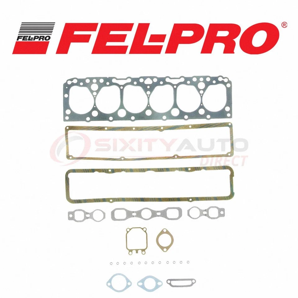 Fel-Pro Cylinder Head Gasket Set for 1955-1961 Pontiac Star Chief 4.3L L6 - fx Foto 1 de 4