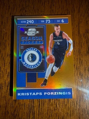 2019 Panini Contenders Optic Season Ticket Orange Prizm /49 Kristaps Porzingis - image 1 of 2