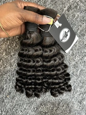 Color 1B Deep Wave Boho Braids. 100% Human Hair In 12 Inches, 200gram - Image 1 of 4