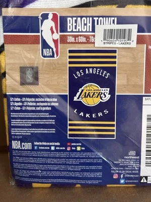 Toalla de playa Northwest NBA Los Angeles Lakers "Stripes", 30" x 60" Foto 1 de 3