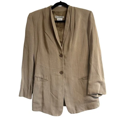 Chaqueta de Traje Emporio Armani Para Hombre Beige EE. UU. 42 Hecha en Italia De Colección Mezcla de Seda Lujo Foto 1 de 4