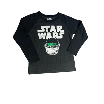 Star Wars Mandalorian Baby Yoda Long Sleeve Shirt Youth Large 10/12 cotton cozy - Image 1 of 4