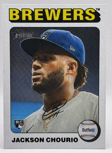 2024 Topps Heritage High Number Jackson Chourio RC White Border SP ROOKIE CARD - Picture 1 of 2