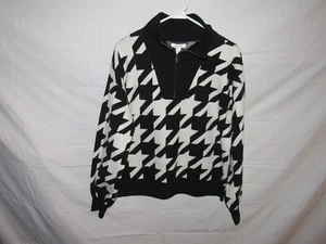Nine West Women's Black Chunky Long Sleeve Zippered Neck Sweater Size L NWT - Picture 1 of 5