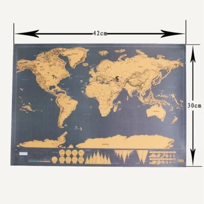 New Personalized Journal Retro World Atlas Decorative Scratch Poster 42x30 cm - Image 1 of 4