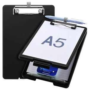 Small Clipboard with Storage A5 Clipboards with Pen Holder Mini Plastic Clipb... - Picture 1 of 8