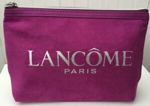 Lancome Paris Faux Suede Cosmetic Makeup Travel Case Bag Pink Gray Blue U Choose