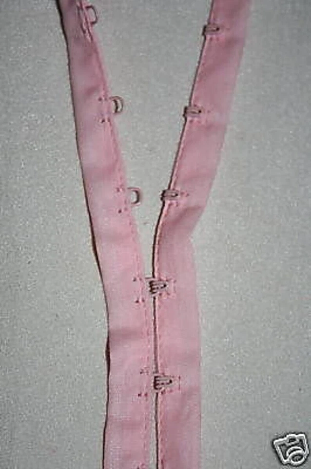 3 yardas bebé rosa algodón plata metal gancho ojo cinta costura 1/2" ancho Foto 1 de 1