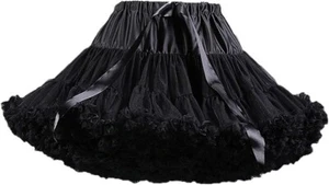 FOLOBE Adulto’s Lujo Negro Chifón Tutú Falda Enagua Tul Mujer Tutú Niña - Imagen 1 de 4